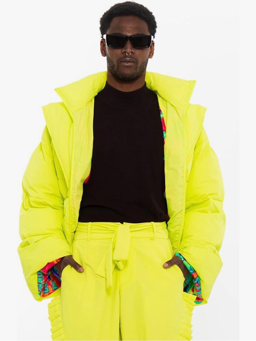 Chaouiche Yellow Citron Oversized Puffer Jacket - Picture 3 of 9